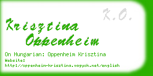 krisztina oppenheim business card
